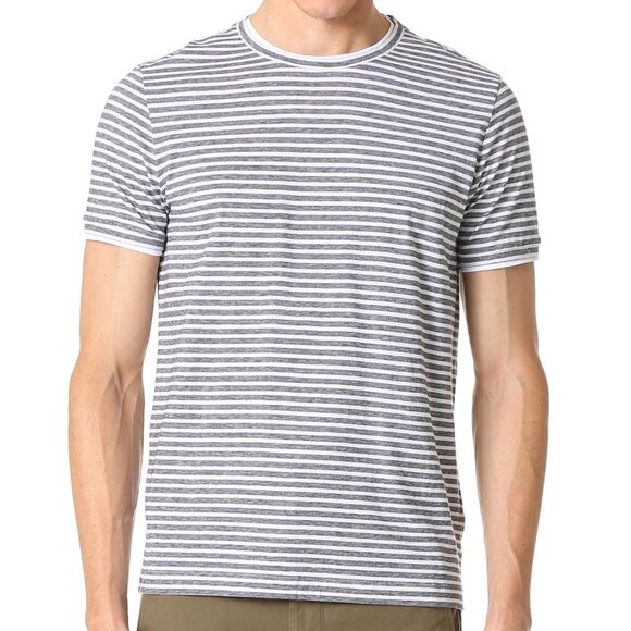 Theory Rylee Pima Cotton Short Sleeve T-Shirt Striped Black White Size XS - Picture 1 of 13